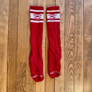 Nasty Pig red and white crew socks | OSFA